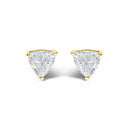 14K White Gold 1/2 Cttw Lab Grown Trillion Cut Solitaire Diamond Stud Earrings