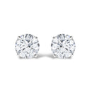 14K White Gold 1/2 Cttw Round Lab Grown Diamond Solitaire Stud Earrings with Push Backs
