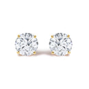 14K White Gold 1/2 Cttw Round Lab Grown Diamond Solitaire Stud Earrings with Push Backs