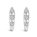 10K White Gold 1/5 Cttw Lab Grown Diamond Three Stone Huggie Hoop Earrings