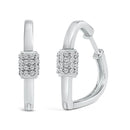 10K White Gold 3/8 Cttw Lab Grown Diamond Heart Shaped Huggie Hoop Earrings
