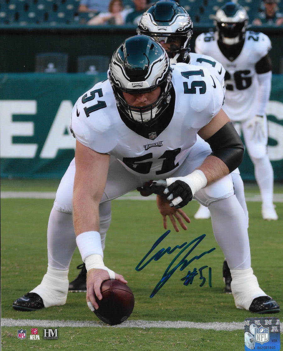 Cam Jurgens in Action Philadelphia Eagles Autographed 8