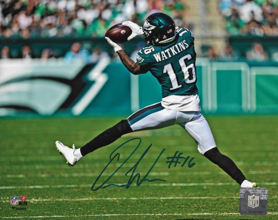 Quez Watkins Catch Philadelphia Eagles Autographed 11