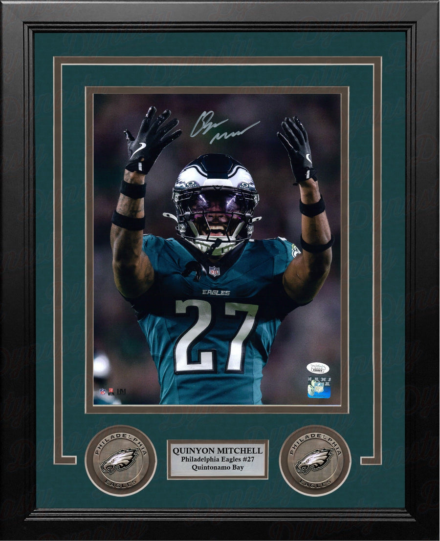 Quinyon Mitchell Celebration Philadelphia Eagles Autographed 8