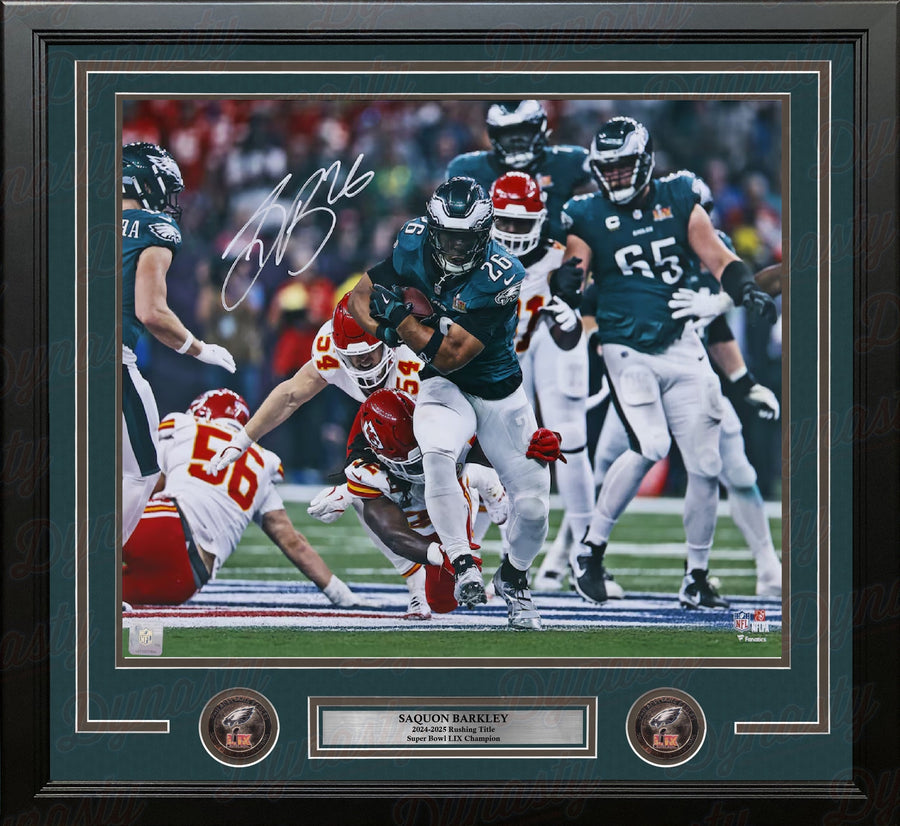 Saquon Barkley Super Bowl LIX Action Philadelphia Eagles Autographed 16