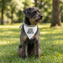 Eat Bark Repeat Pet Bandana in White | Cotton Animal Pet Accessory | 9" x 6"