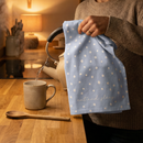 Eat and Sleep Dotted Blue Tea Towel | Extra Large 20" W x 27.5" L | In a Gift Box! | Gift for Her