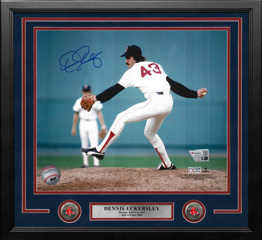 Dennis Eckersley in Action Boston Red Sox Autographed 16