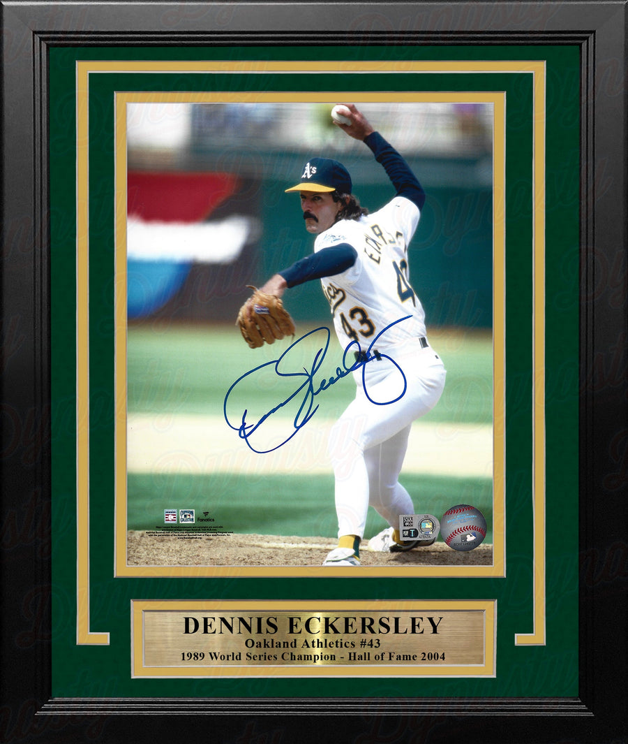 Dennis Eckersley in Action Oakland Athletics Autographed 8