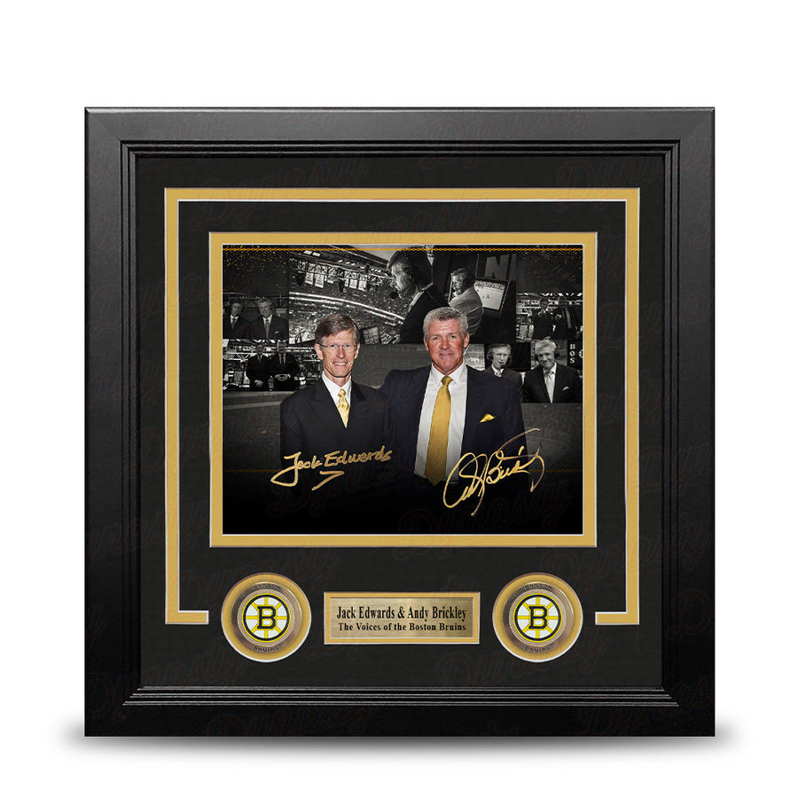 Jack Edwards & Andy Brickley Boston Bruins Autographed 8
