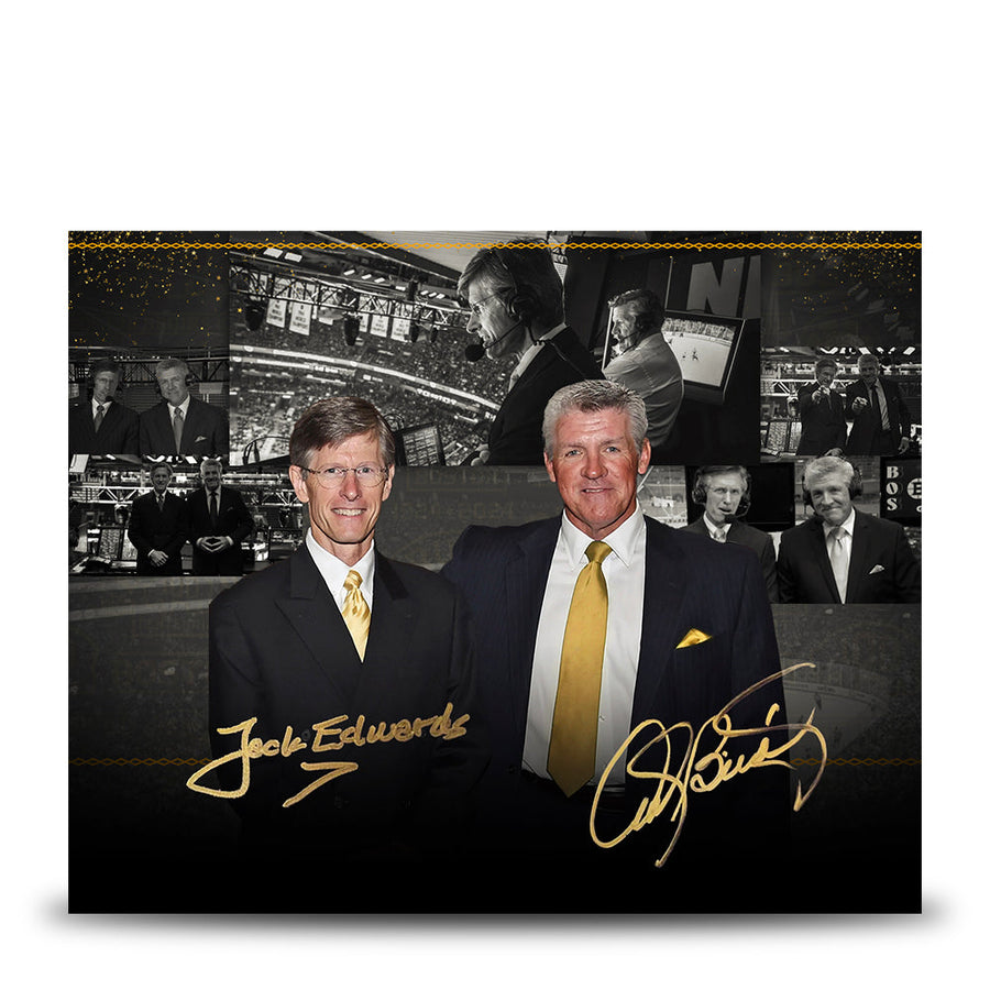 Jack Edwards & Andy Brickley Boston Bruins Autographed 8
