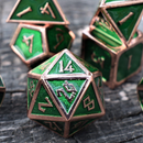 Elder Runes Emerald And Bronze Metal Dice Set