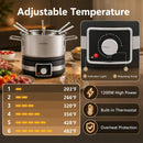 Electric Fondue Pot Set with 6 Forks - 2.6 Quart Capacity