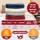 62 x 84 Inch Twin Size Electric Heated Throw Blanket with Timer