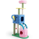 Elephant Themed Cat Tree for Adult Cats Multi-level Kitty Tower with 2 Condos
