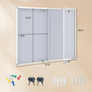 Lockable Cork Bulletin Board 47.5" x 35.5" Aluminum Frame