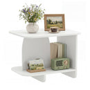 End Table 2-Tier Sofa Side Table with Storage Shelf for Small Space