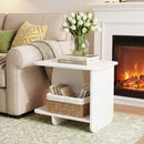 End Table Set of 2 2-Tier Sofa Side Tables with Storage Shelf