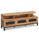 Entertainment Center with 3 Storage Drawers and Open Shelves