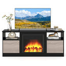 TV Stand for 65" TVs with LED Lighting & Fireplace Insert