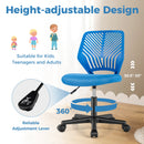 Height-adjustable Ergonomic Kids Desk Chair with Universal Casters