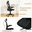 Ergonomic Mesh Office Chair with Adjustable Height for Home Office-Black