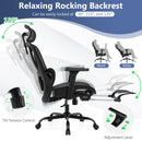 Ergonomic Office Chair Swivel Computer Desk Chair with Rotating Headrest-Black