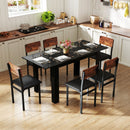 Extendable Dining Table for 4-8 People 47"-62" Large Rectangular Kitchen Table