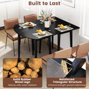 Extendable Dining Table Set with 2 Half-Round and 1 Rectangular Tables