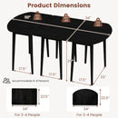 Extendable Dining Table Set with 2 Half-Round and 1 Rectangular Tables