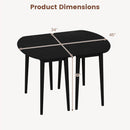 Extendable Oval Dining Table Set with 2 Half-Round Tables for 4-6 People
