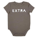 Extra Baby Snapshirt in Gray | Unisex One-piece Bodysuit Baby Gift | 6-12 Months