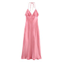 Spring European and American New Fashion Silk Texture Dress