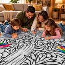 Jungle Doodle Reversible Oxford Fabric And Flannel Soft Blanket