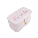 Personalized Travel Jewelry Case with Custom Name - Pink, White or Black