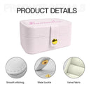 Personalized Travel Jewelry Case with Custom Name - Pink, White or Black