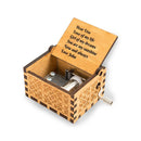 Personalized Wooden Music Box - You Are My Sunshine | Custom Message Engraved Inside | Pine with Laser-Engraved Vine Exterior | Hand-Crank