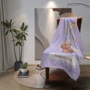 Personalized Kawaii Unicorn Capybara Blanket | Custom Name Gift