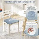 Fabric Kitchen Side Chairs with Rubber Wood Frame and Padded Seat-White