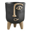 Face Planter Ceramic Pot Planter for Flowering Plants or Succulents | 5" Dia x 6" H