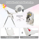 4-in-1 Foldable Baby High Chair with 7 Adjustable Heights and Free Toys Bar