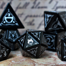 Fangs of Winter Obsidian Stone Dice Set