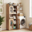 Farmhouse Bathroom Floor Cabinet with Sliding Barn Door