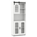 Farmhouse Bathroom Floor Cabinet with Sliding Barn Door