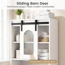 Farmhouse Bathroom Floor Cabinet with Sliding Barn Door