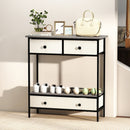 Farmhouse Console Table with Open Storage Shelf for Hallway-Gray