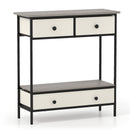 Farmhouse Console Table with Open Storage Shelf for Hallway-Gray