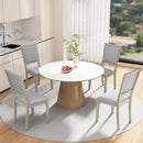 Farmhouse Dining Chair Set of 2 Fabric Upholstered Kitchen Chairs-Grey