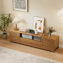 Farmhouse Rustic TV Stand for TVs up to 80"-Natural