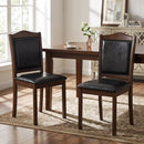 Faux Leather Dining Chairs Set of 2 - Walnut Finish